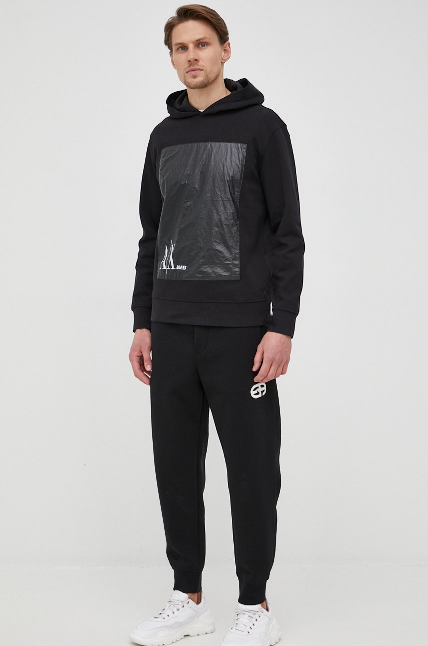 

Кофта Armani Exchange мужская цвет чёрный с аппликацией