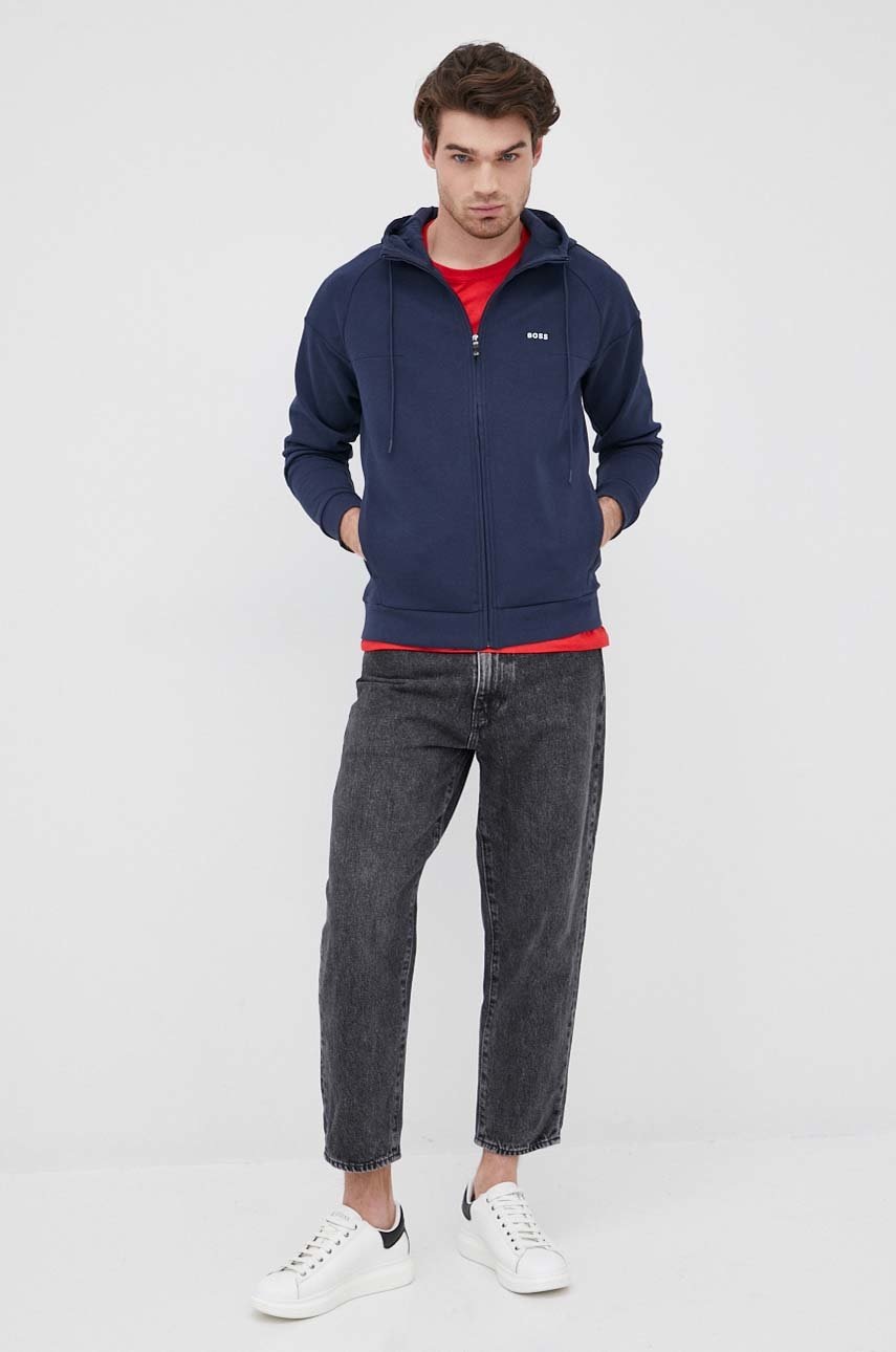 

Кофта Boss Boss Athleisure чоловіча колір синій однотонна