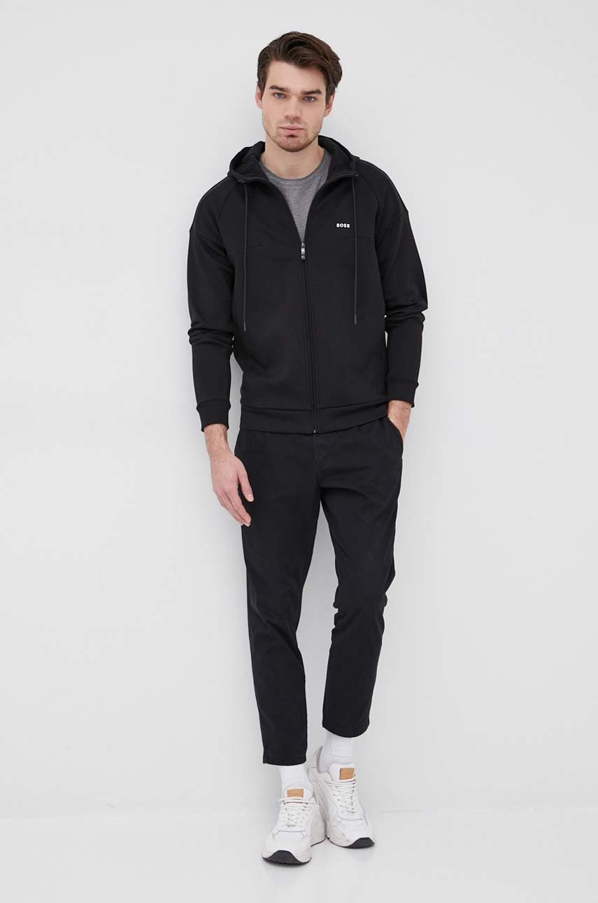 

Кофта Boss Boss Athleisure чоловіча колір чорний однотонна