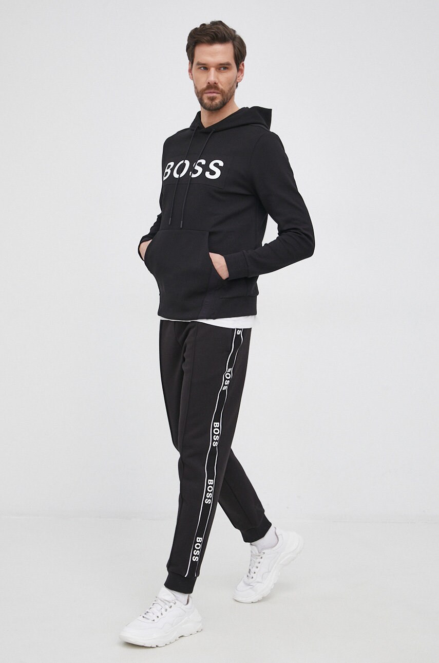 

Кофта Boss Athleisure чоловіча колір чорний з принтом