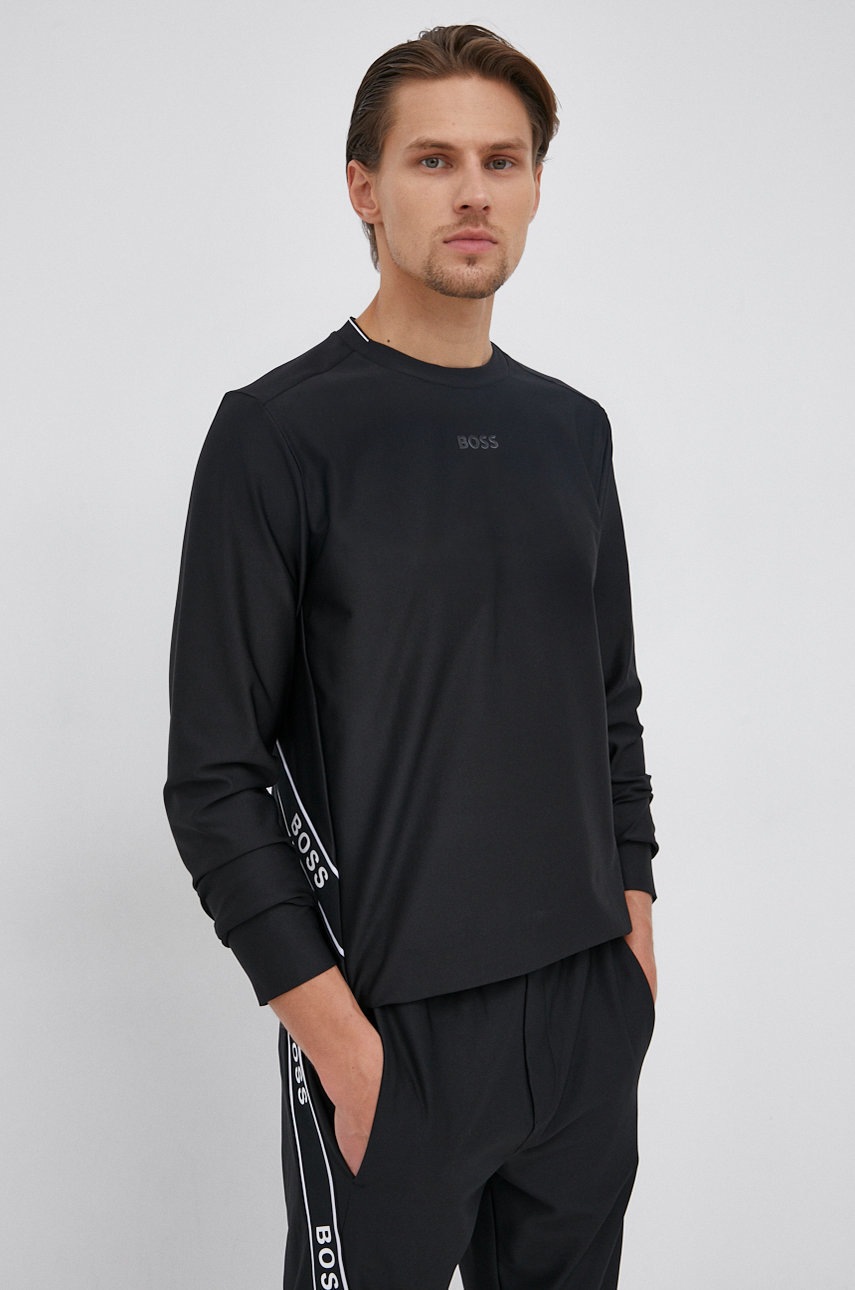 

Суичър Boss Athleisure мъжки в черно с принт, Черен