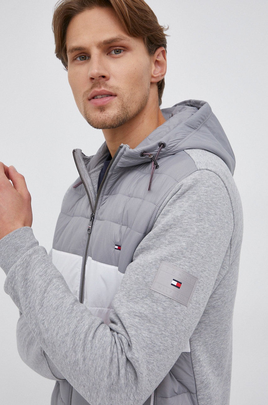 

Суичър Tommy Hilfiger мъжки в сиво с десен, Сив
