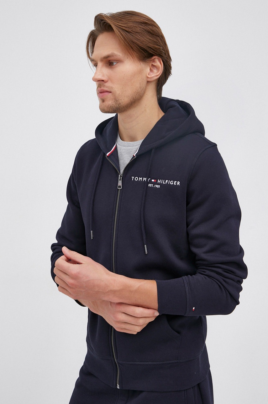 

Суичър Tommy Hilfiger мъжки в тъмносиньо с апликация, Тъмносин