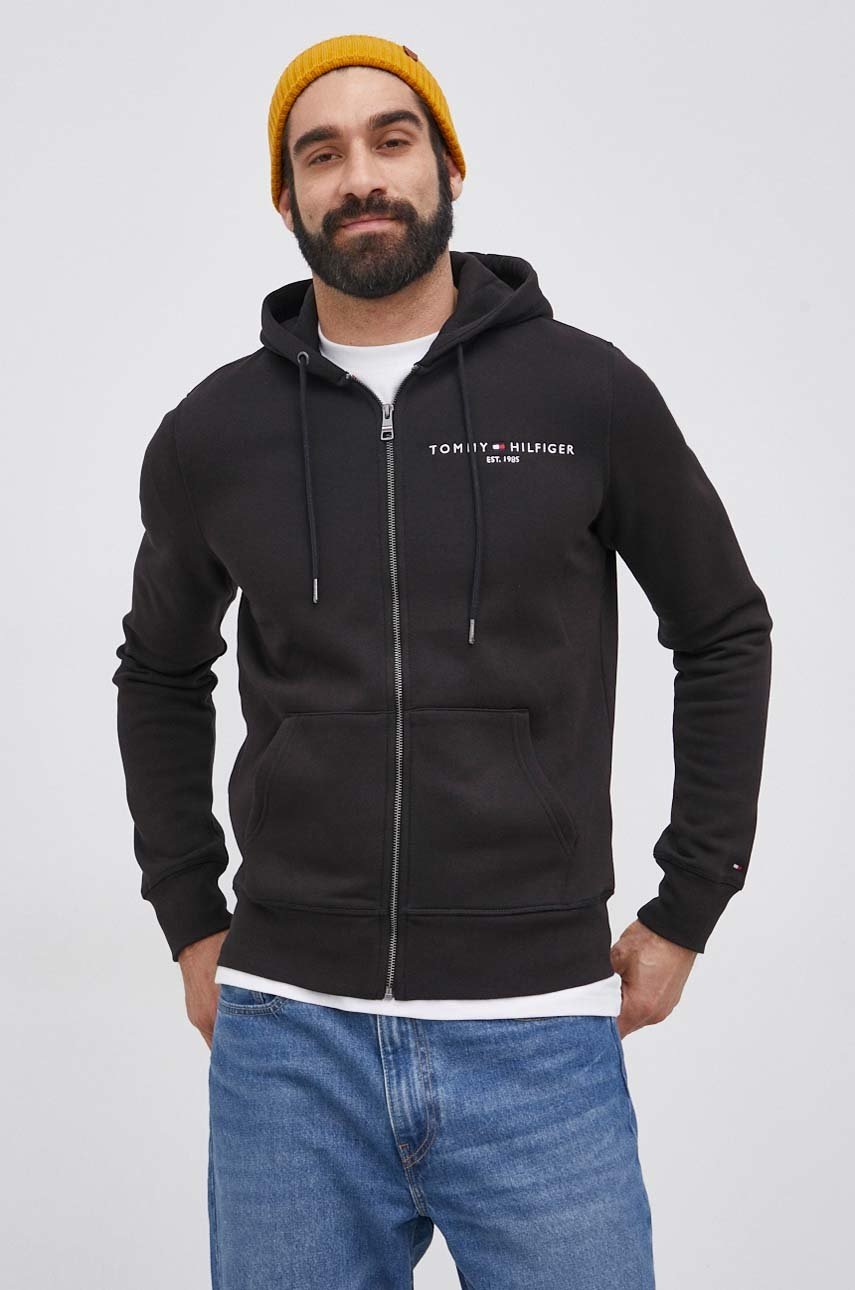 

Кофта Tommy Hilfiger мужская цвет чёрный с аппликацией