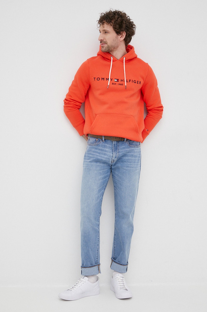 

Кофта Tommy Hilfiger чоловіча колір рожевий з аплікацією