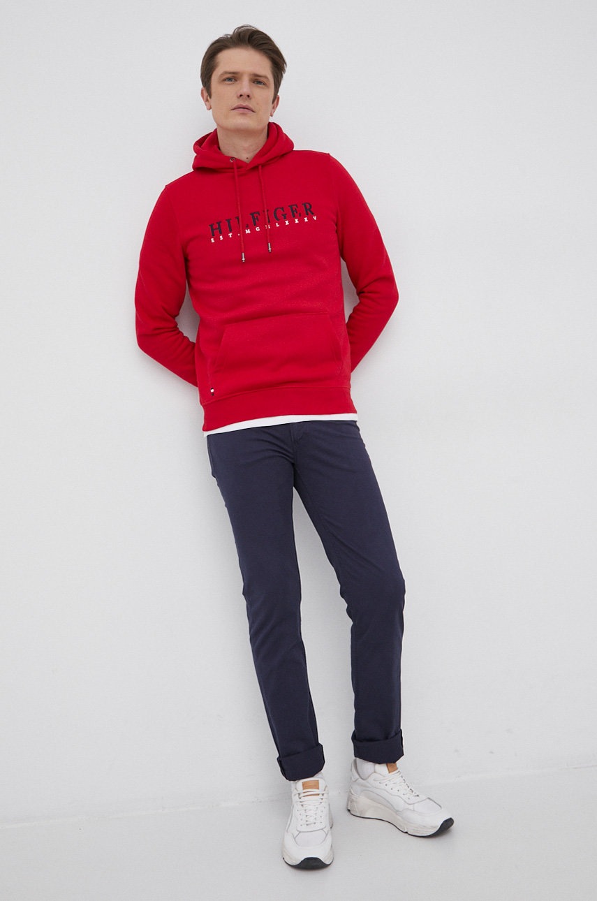 

Кофта Tommy Hilfiger чоловіча колір червоний з аплікацією