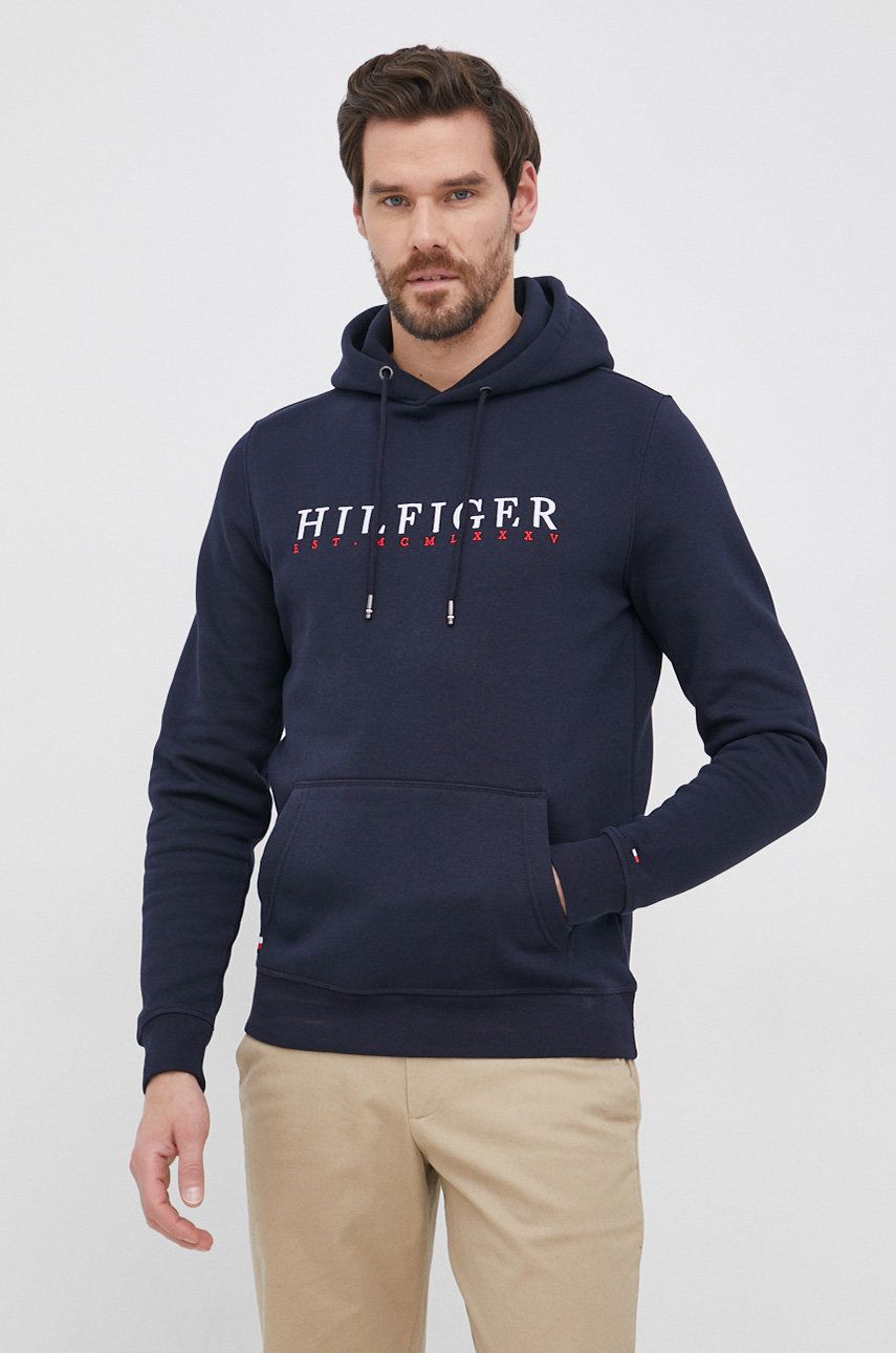 

Суичър Tommy Hilfiger мъжки в тъмносиньо с апликация, Тъмносин