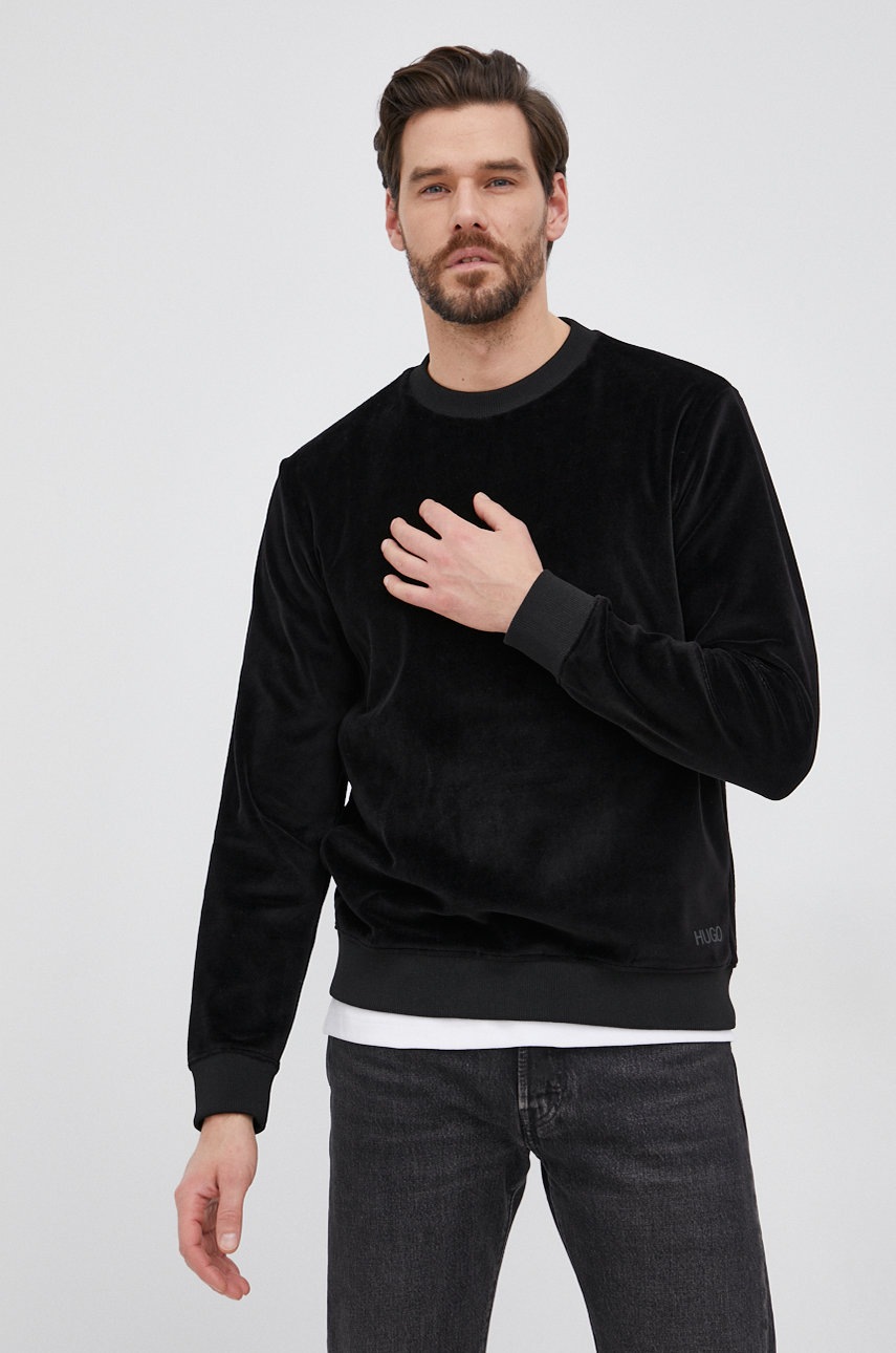 

Суичър Hugo мъжка в черно с изчистен дизайн, Черен
