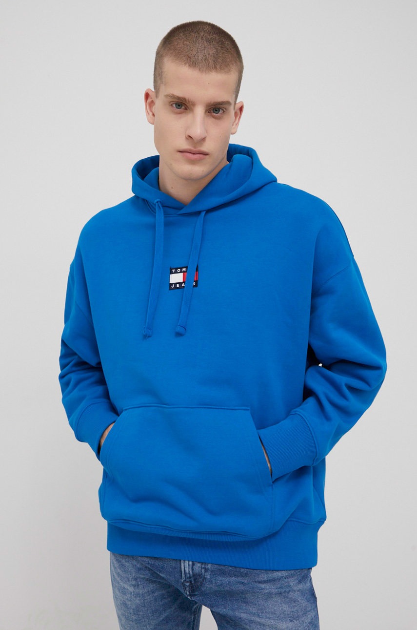 

Памучен суичър Tommy Jeans мъжки с апликация, Син
