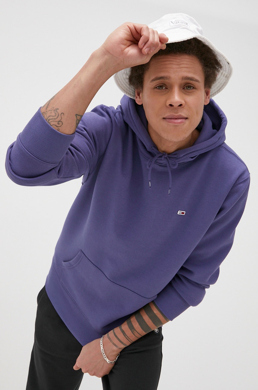 

Суичър Tommy Jeans мъжки в лилаво с изчистен дизайн, Виолетов