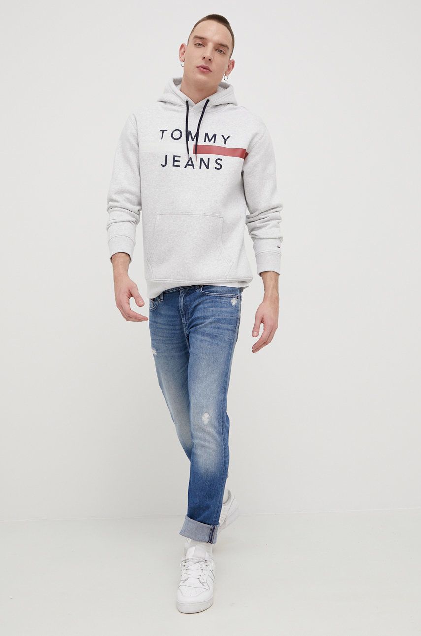 

Кофта Tommy Jeans чоловіча колір сірий меланж