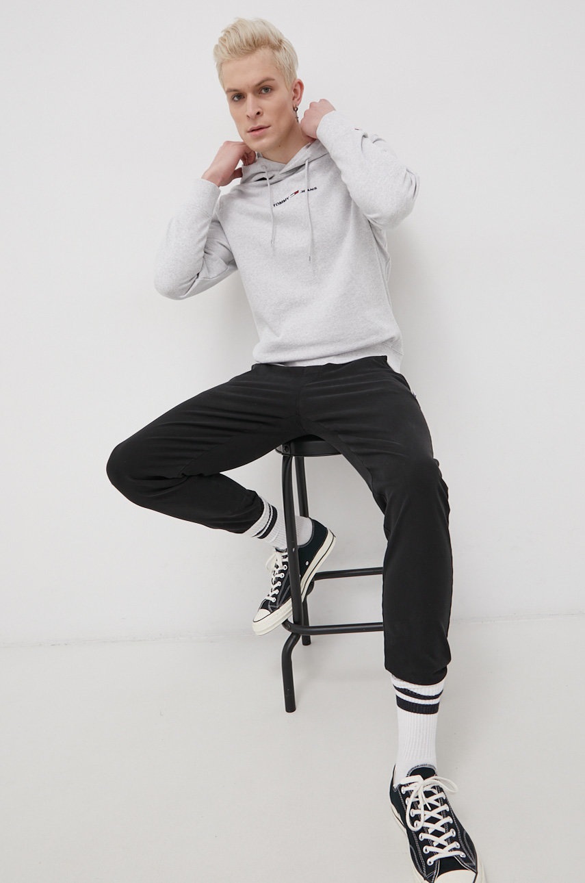 

Кофта Tommy Jeans чоловіча колір сірий з аплікацією
