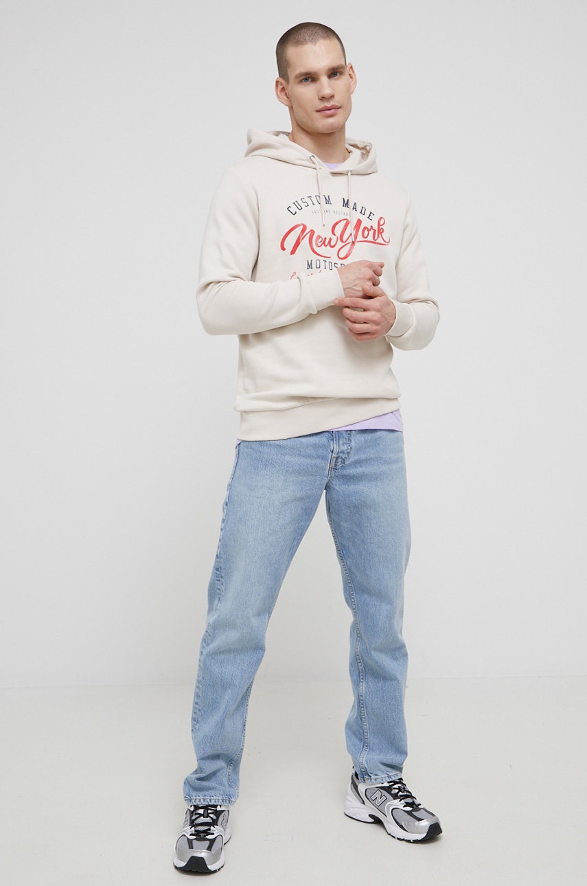 

Кофта Produkt by Jack & Jones чоловіча колір бежевий з принтом