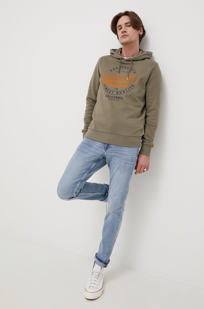 

Кофта Produkt by Jack & Jones мужская цвет зелёный с принтом