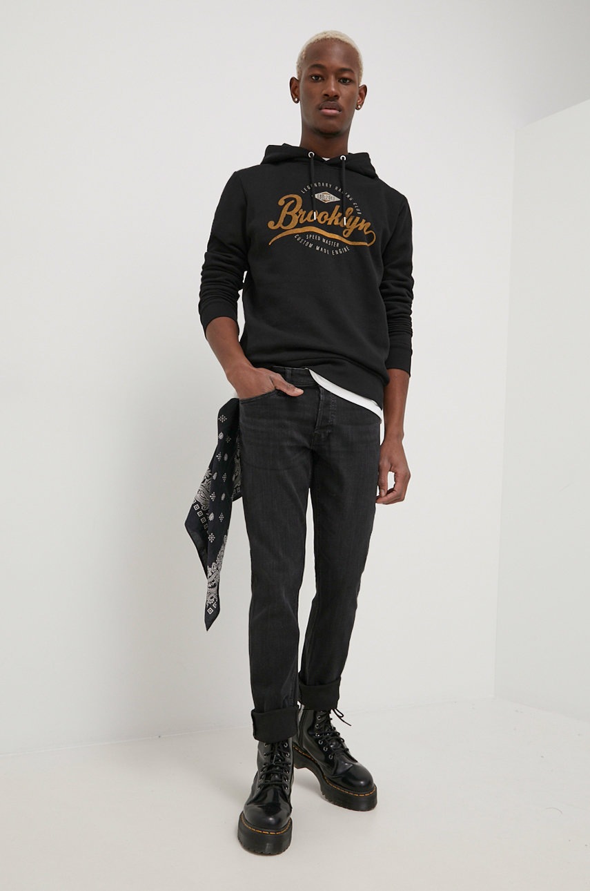 

Кофта Produkt by Jack & Jones чоловіча колір чорний з принтом