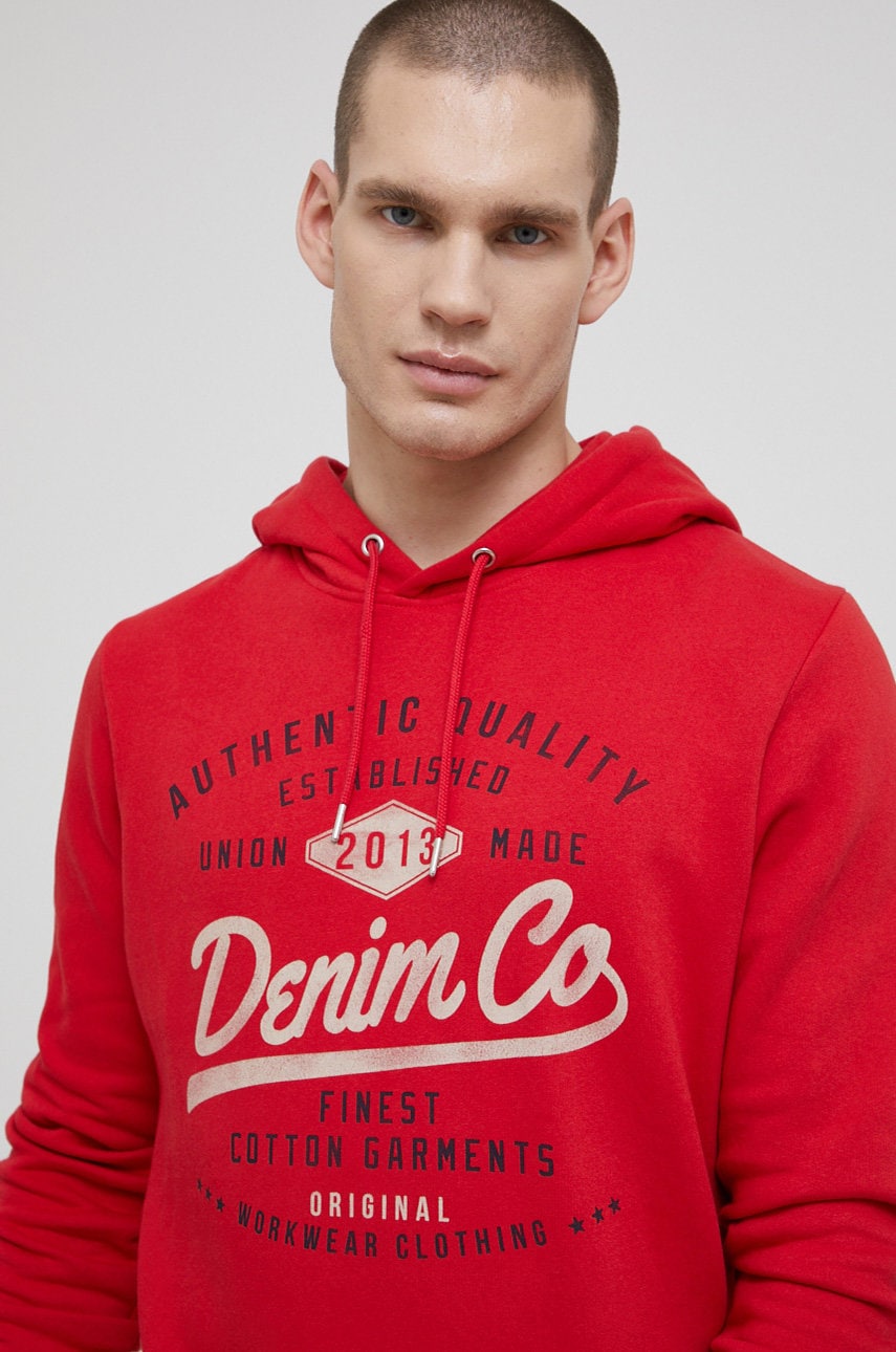 Produkt by jack & jones bluza barbati, culoarea rosu, cu imprimeu