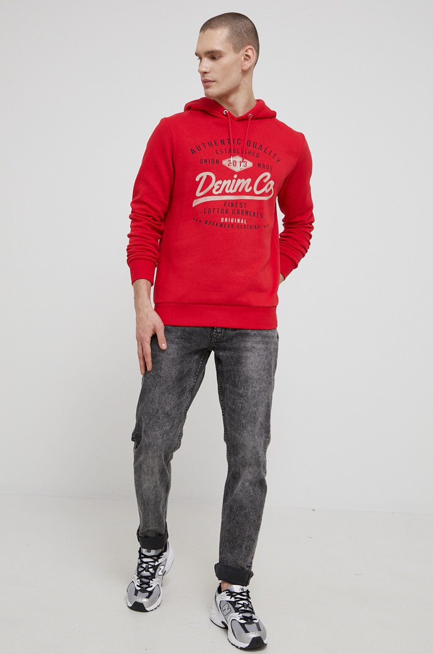 

Кофта Produkt by Jack & Jones мужская цвет красный с принтом