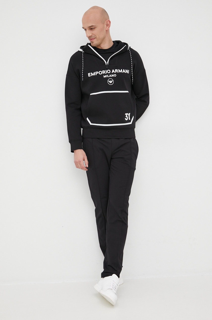 

Кофта Emporio Armani мужская цвет чёрный с принтом
