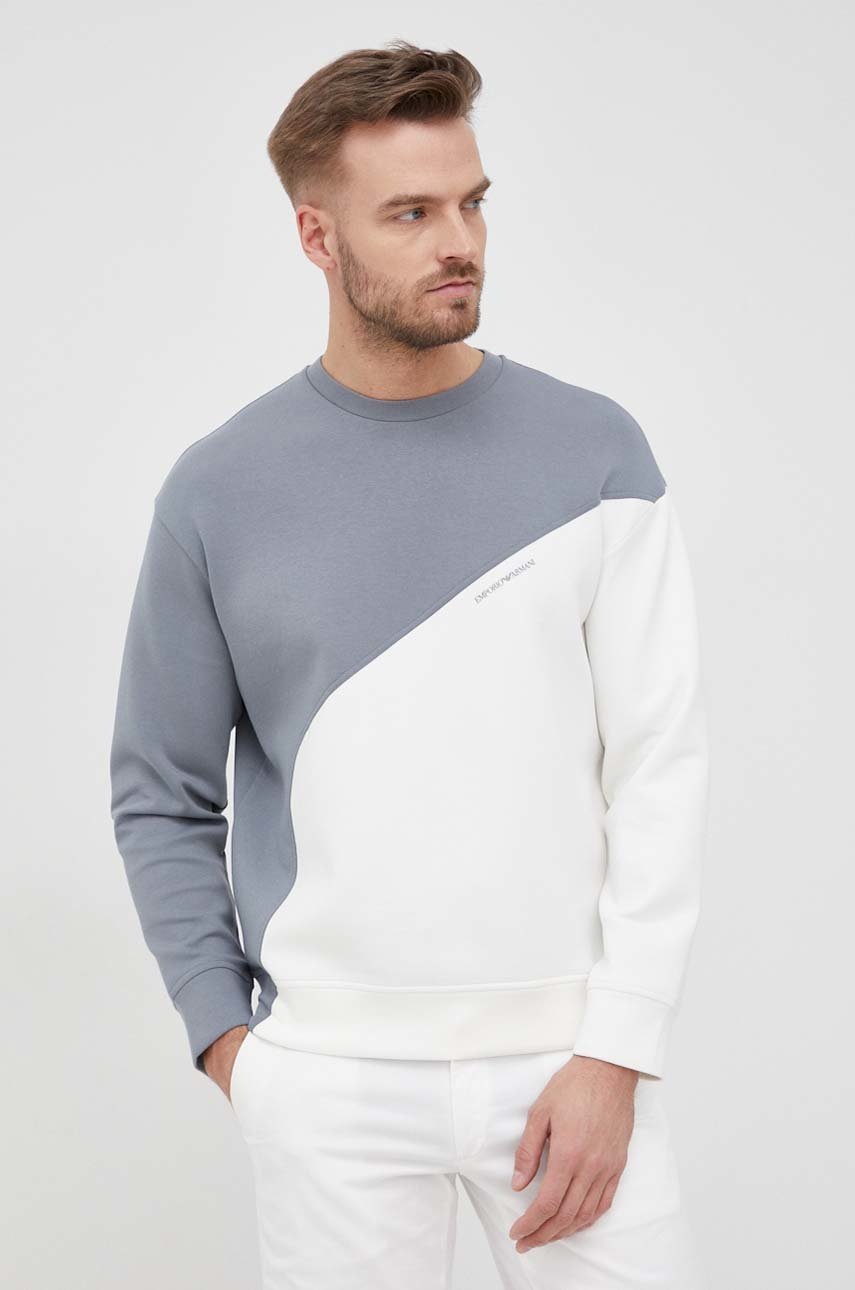 

Суичър Emporio Armani мъжка в бяло с десен, Бял