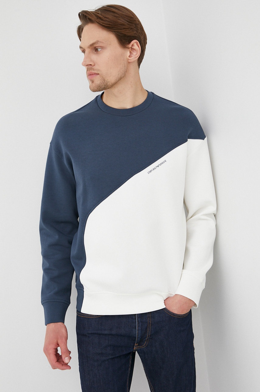 

Суичър Emporio Armani мъжка в бяло с десен, Бял