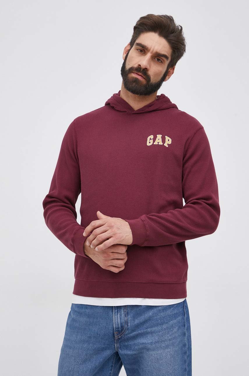 

Суичър GAP мъжки в бордо с изчистен дизайн