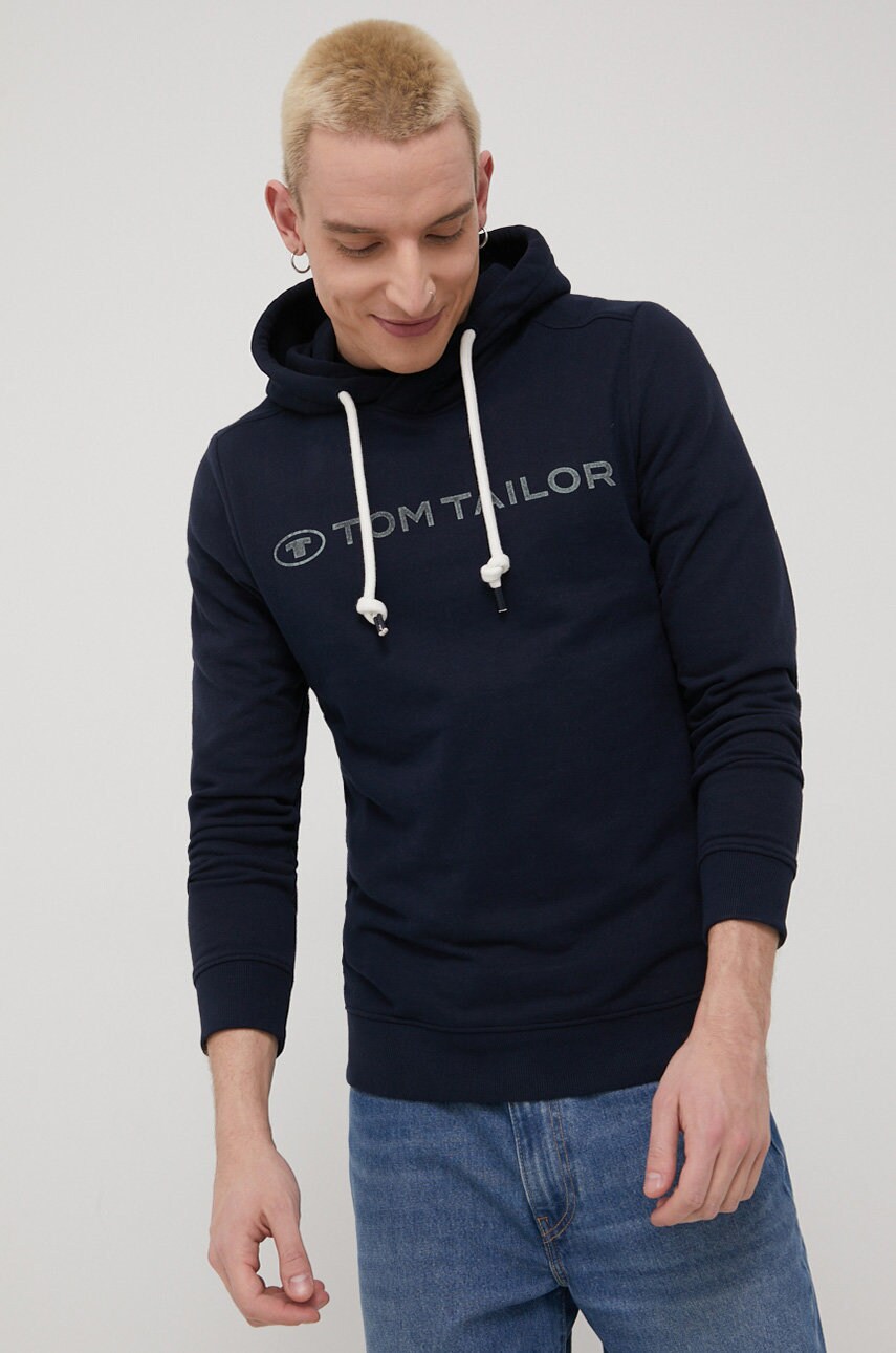 Tom tailor bluza barbati, culoarea albastru marin, cu imprimeu
