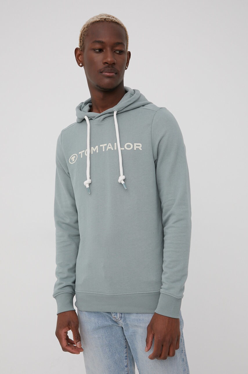 Tom tailor bluza barbati, culoarea verde, cu imprimeu