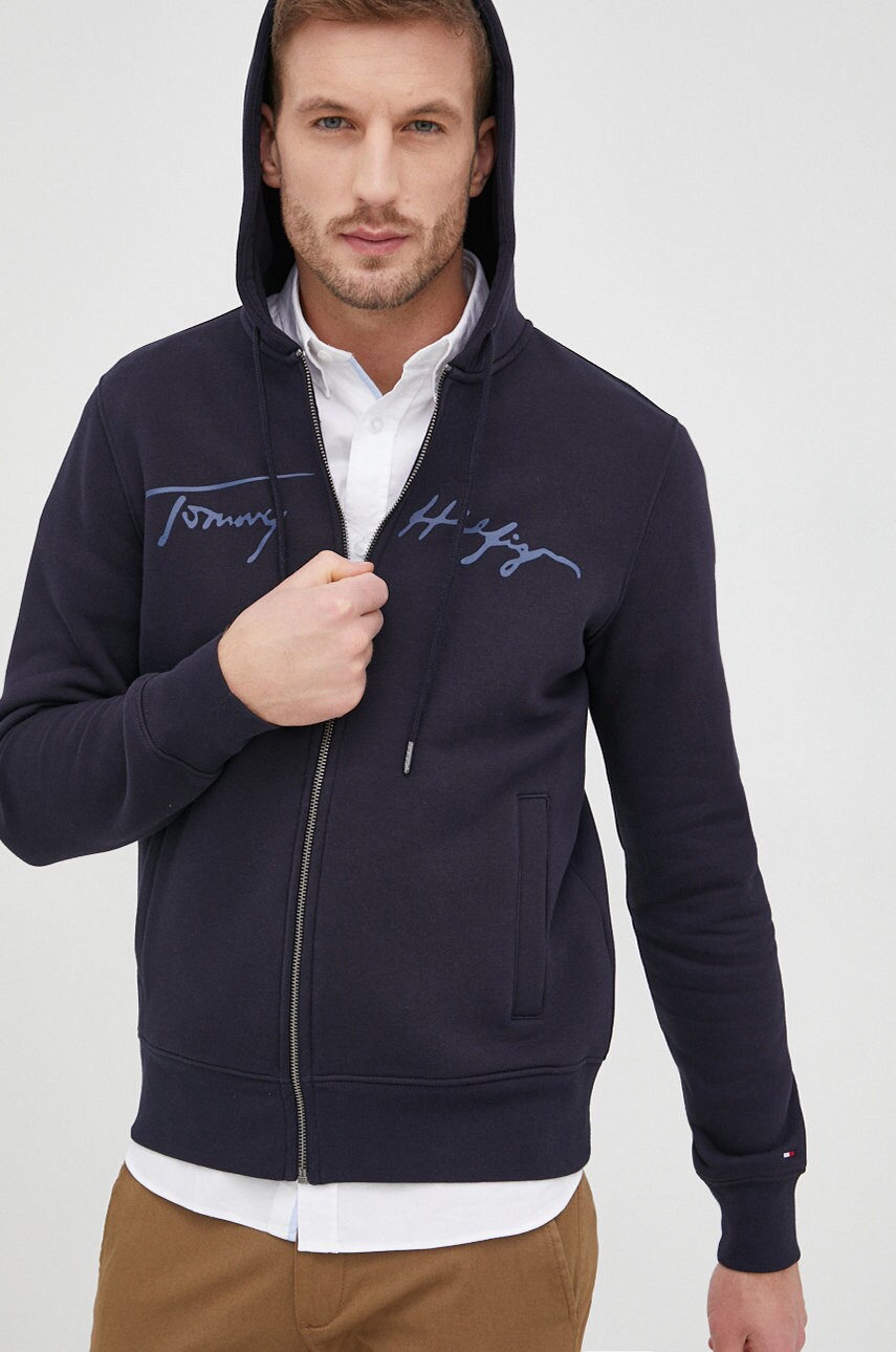 

Суичър Tommy Hilfiger мъжка в тъмносиньо с принт, Тъмносин