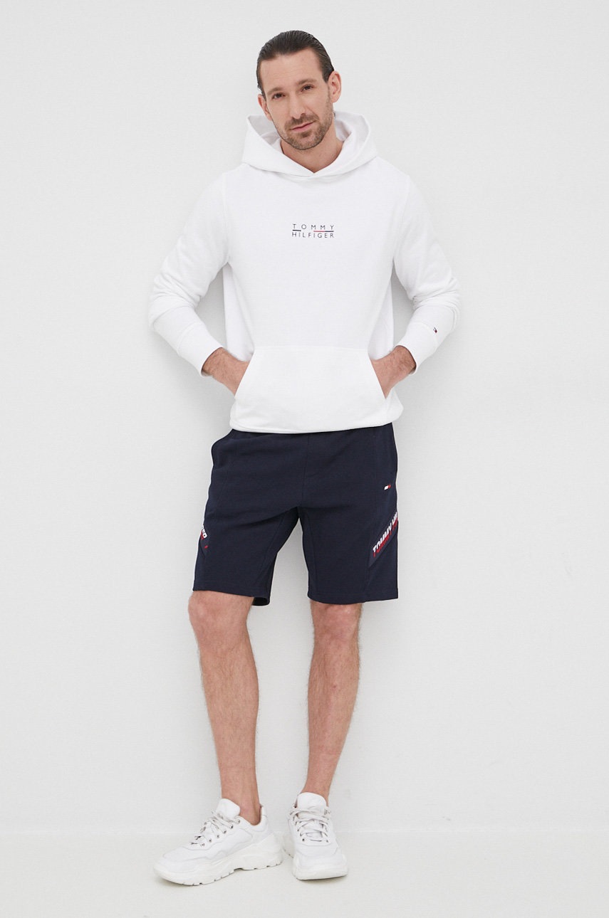 

Бавовняна кофта Tommy Hilfiger чоловіча колір білий з принтом