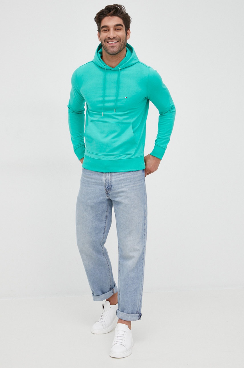 

Кофта Tommy Hilfiger 1985 чоловіча колір бірюзовий однотонна