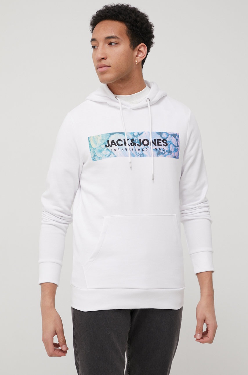 

Кофта Jack & Jones чоловіча колір білий з принтом