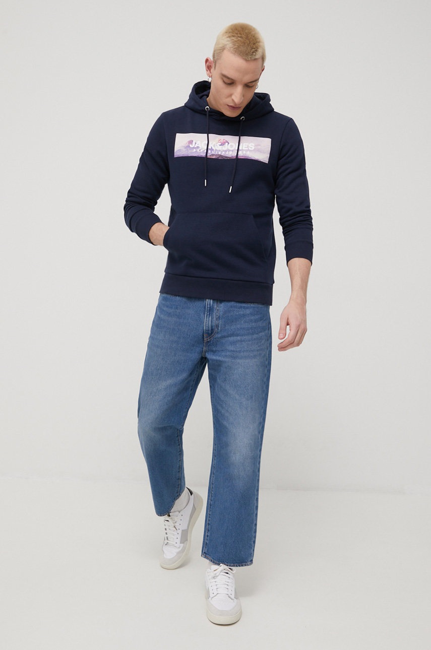 

Кофта Jack & Jones мужская цвет синий с принтом