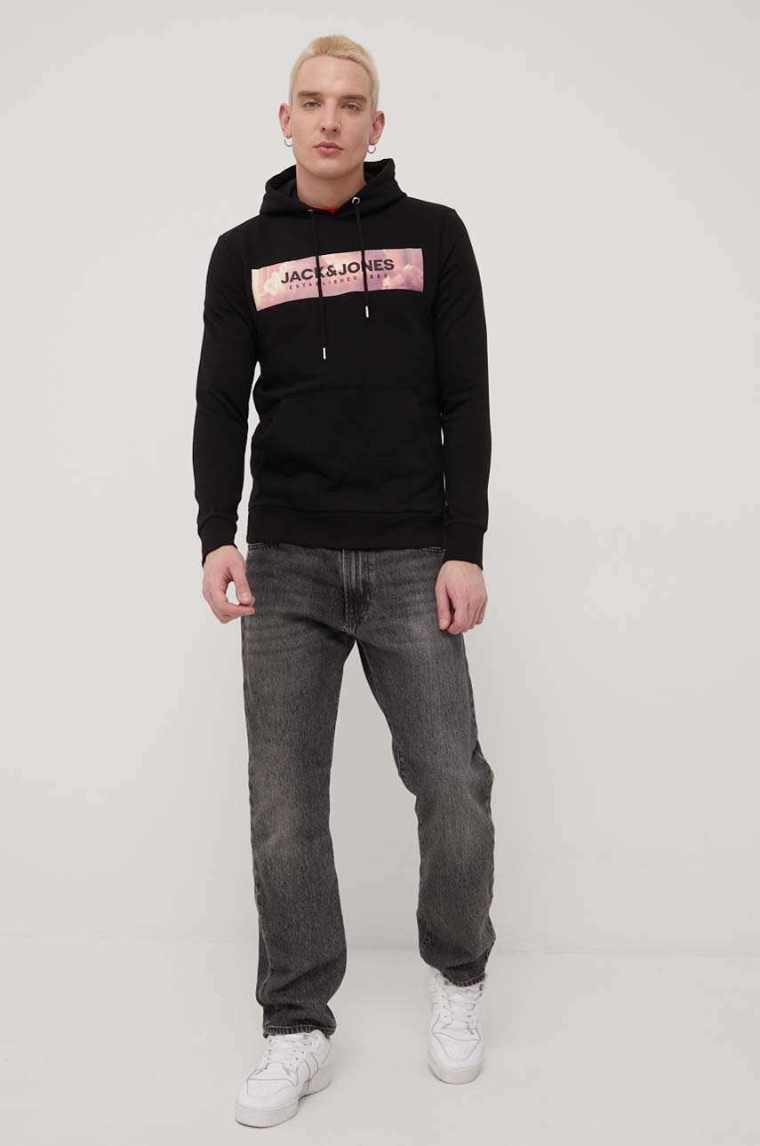 

Кофта Jack & Jones мужская цвет чёрный с принтом