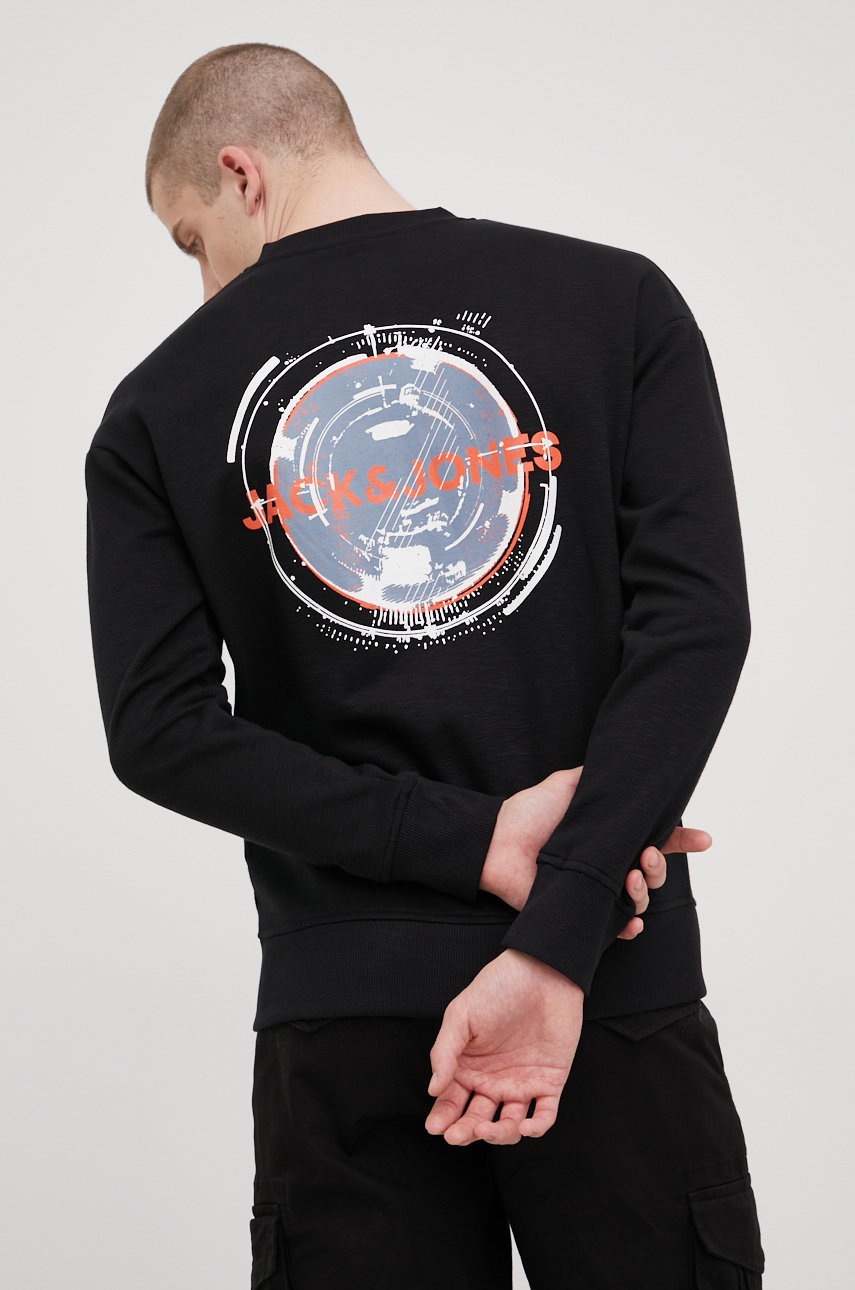 

Суичър Jack & Jones в черно с принт, Черен