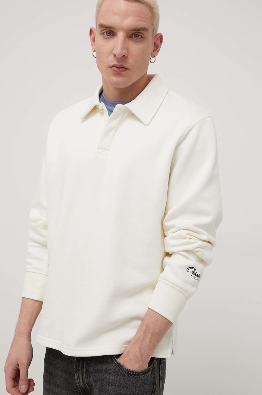 Jack & jones bluza barbati, culoarea bej, neted