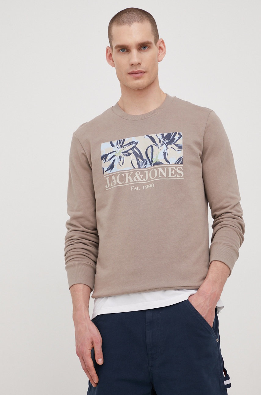 

Кофта Jack & Jones чоловіча колір бежевий з принтом