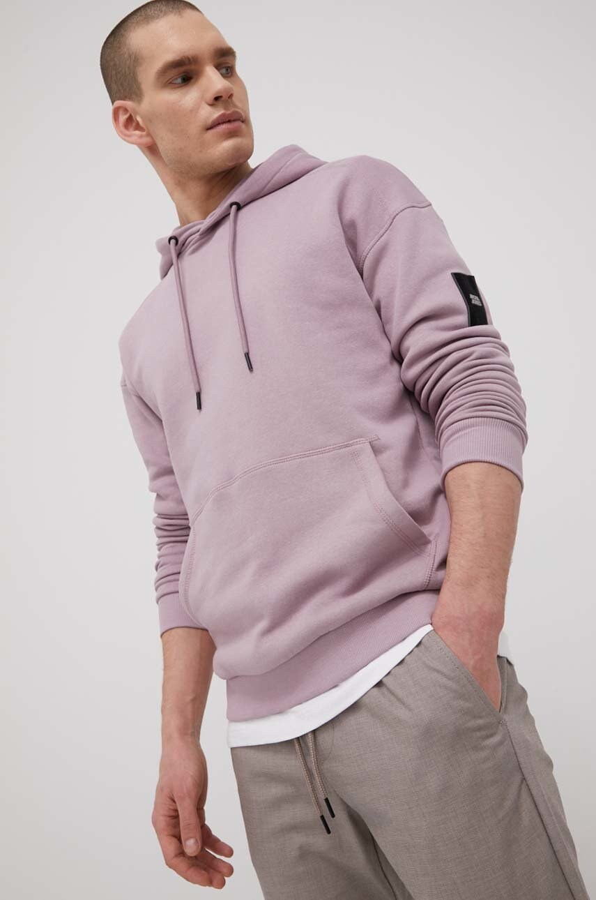 Jack & jones bluza barbati, culoarea roz, neted
