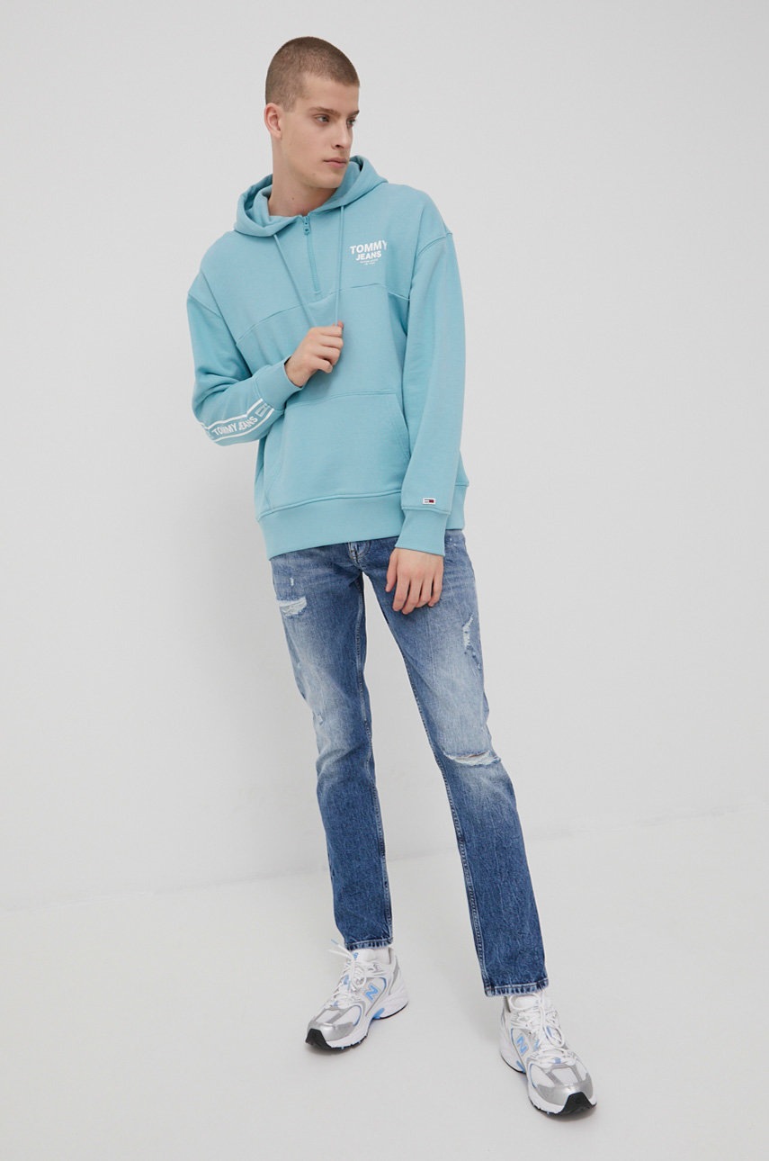 

Бавовняна кофта Tommy Jeans чоловіча з принтом