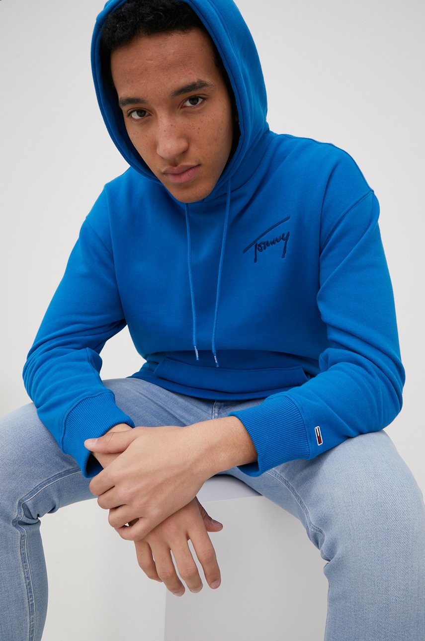

Суичър Tommy Jeans мъжка с апликация, Син