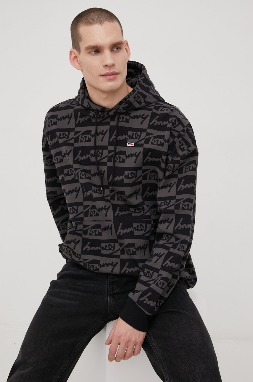 

Кофта Tommy Jeans мужская цвет чёрный узор