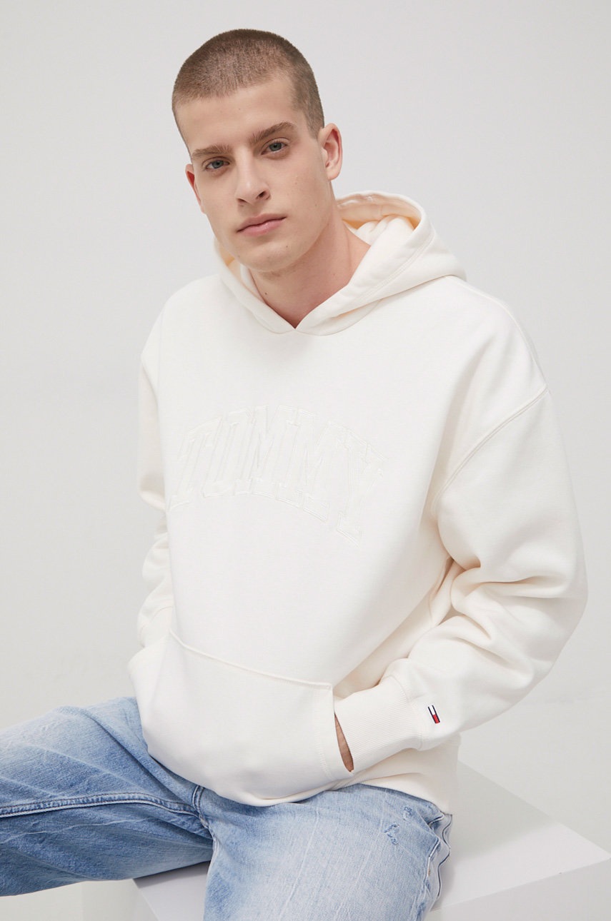 

Суичър Tommy Jeans мъжка в бежово с апликация, Бежов