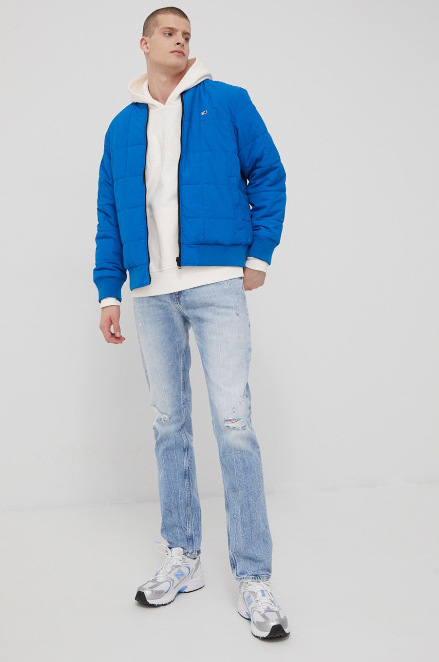 

Кофта Tommy Jeans чоловіча колір бежевий з аплікацією