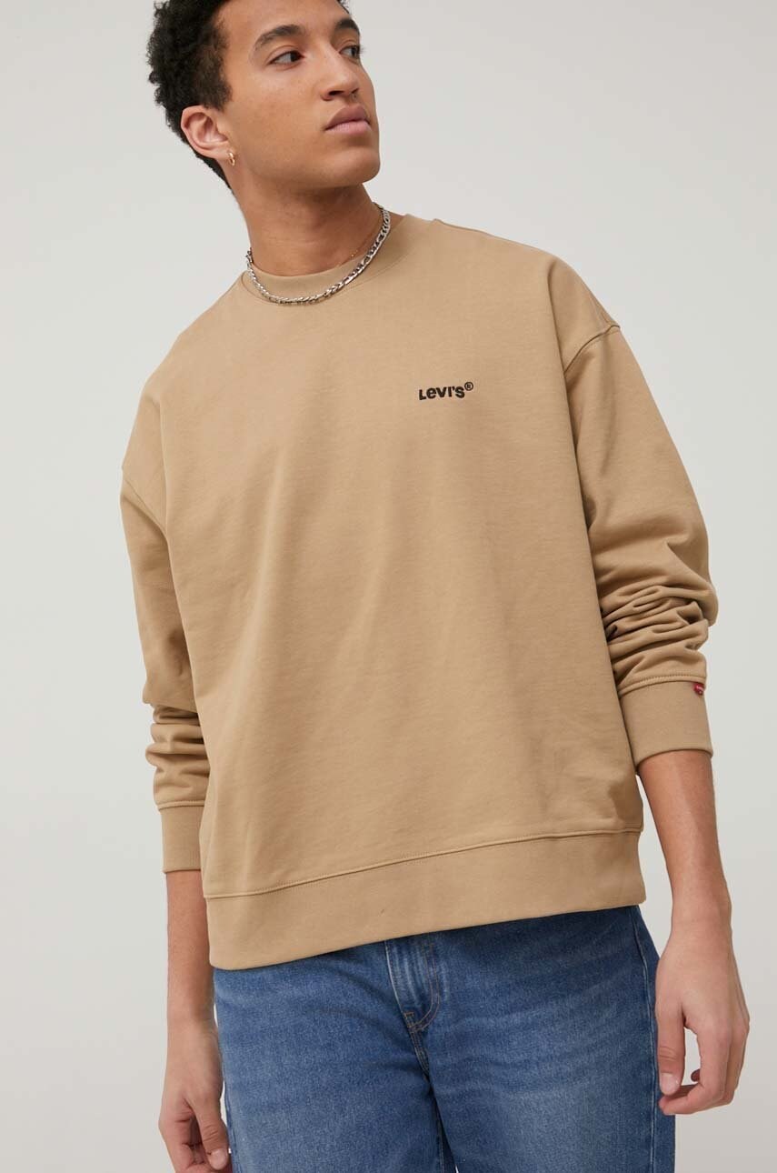Levi's bluza barbati, culoarea maro, neted