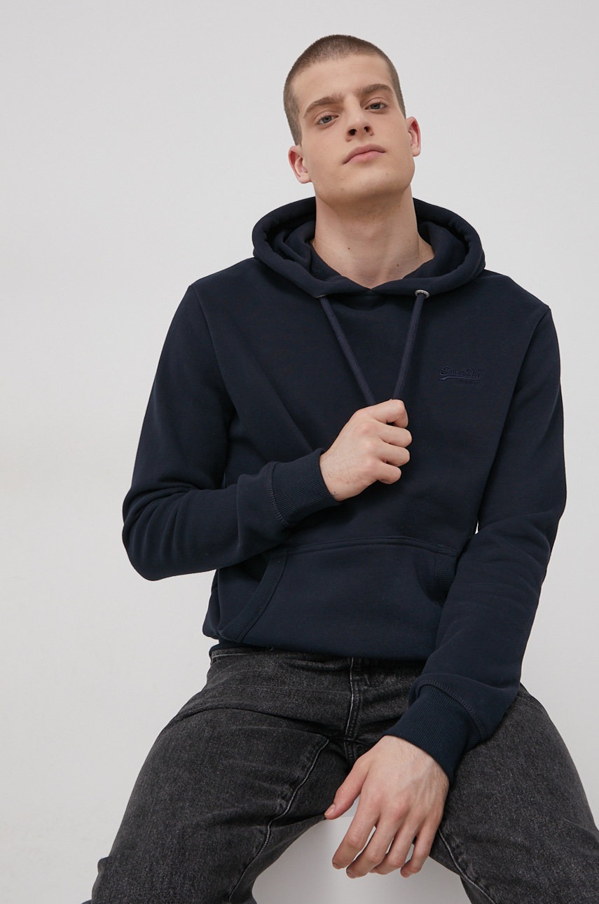 

Кофта Superdry чоловіча колір синій однотонна
