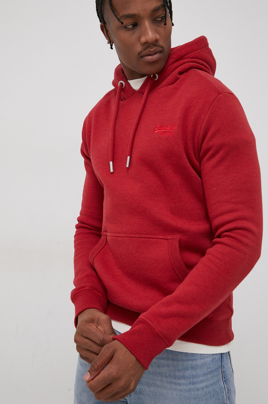 

Суичър Superdry мъжки в червено с изчистен дизайн, Червен