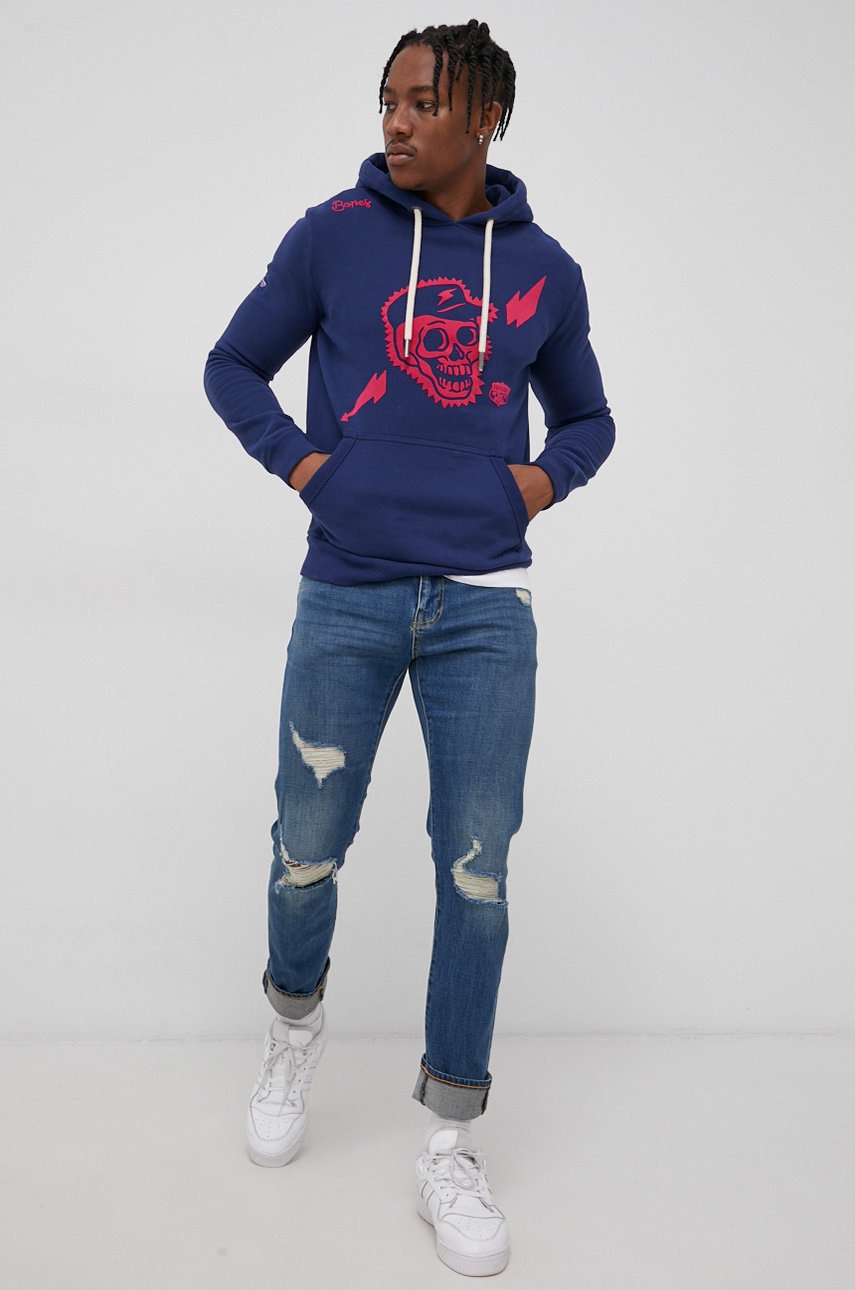 

Кофта Superdry мужская цвет синий с аппликацией