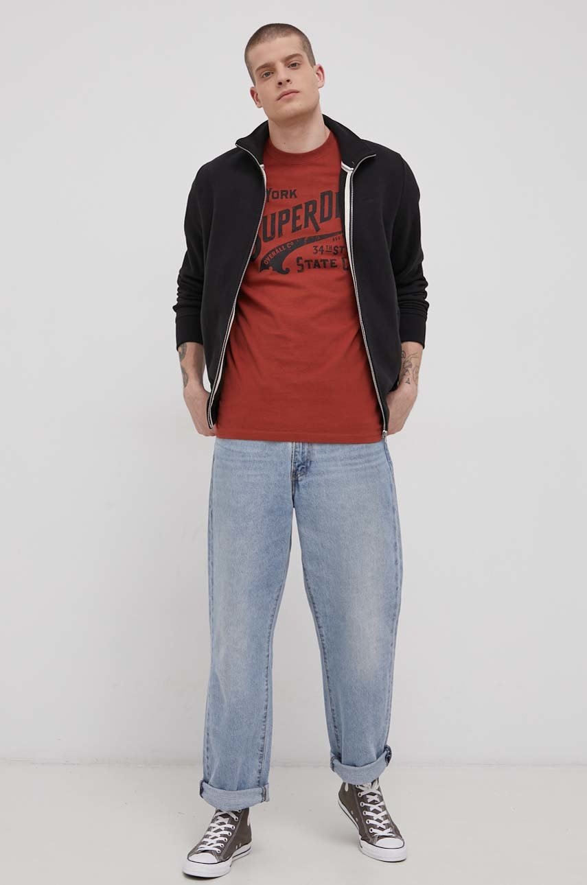 

Кофта Superdry мужская цвет чёрный однотонная