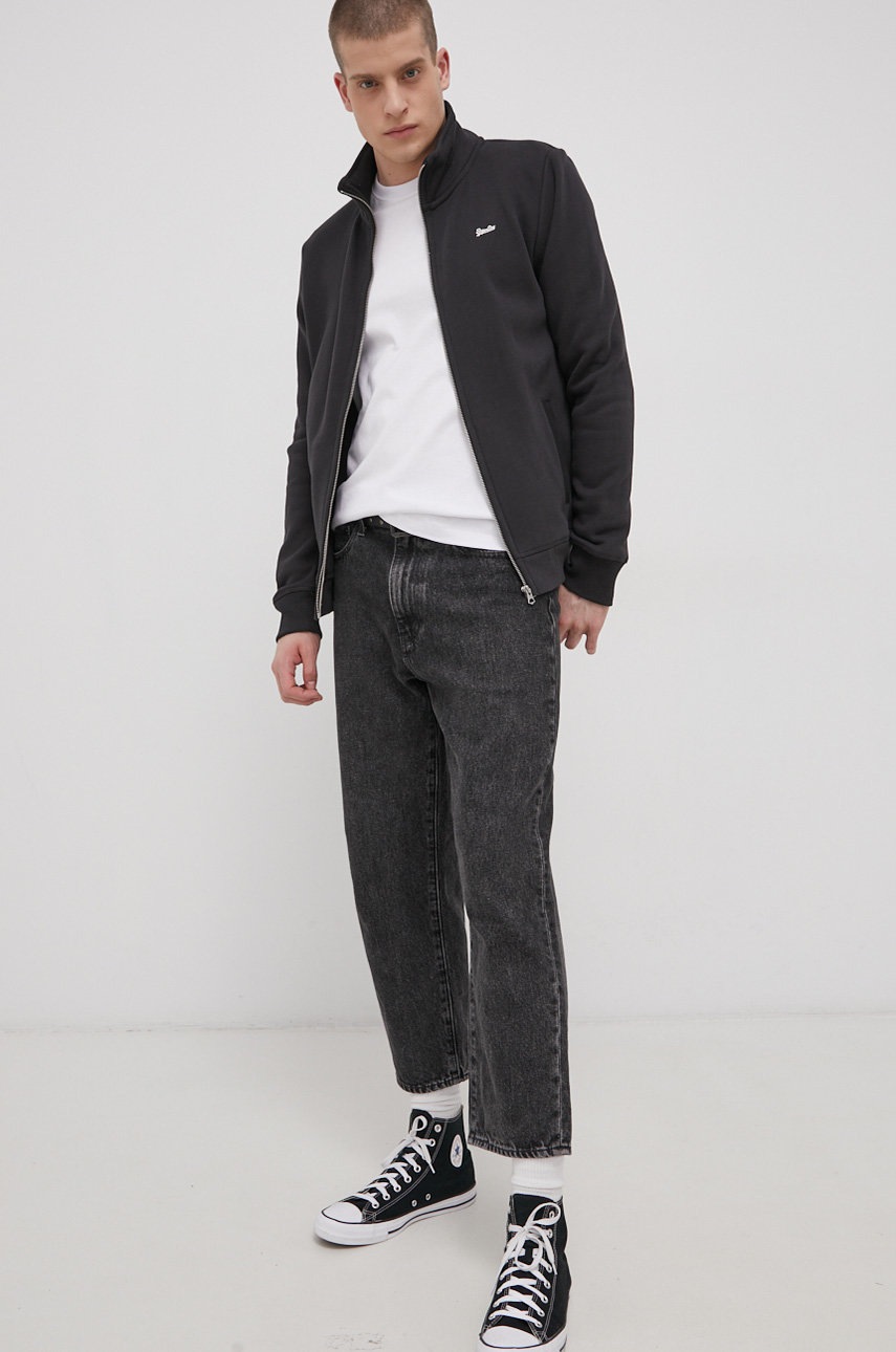 

Кофта Superdry мужская цвет чёрный однотонная
