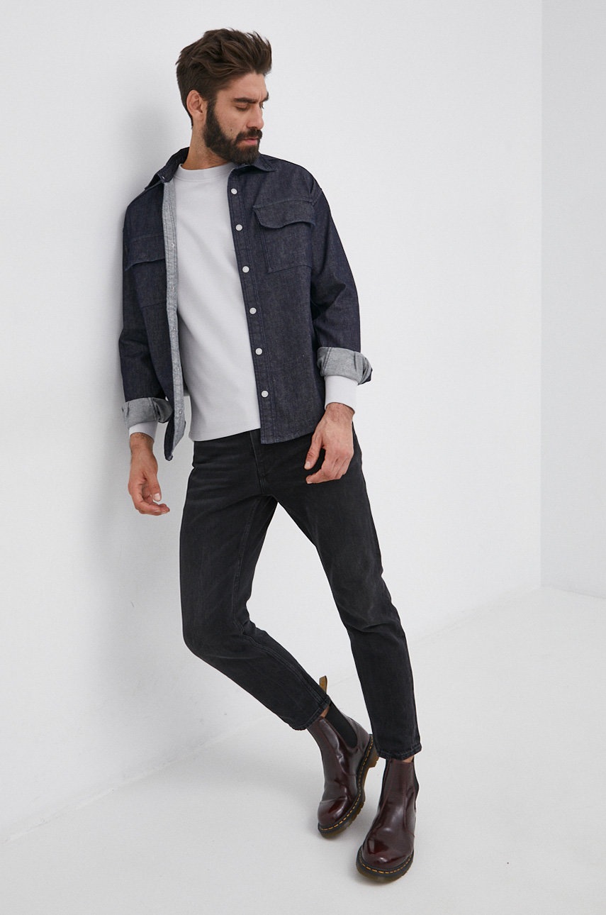 

Кофта G-Star Raw мужская цвет серый гладкая