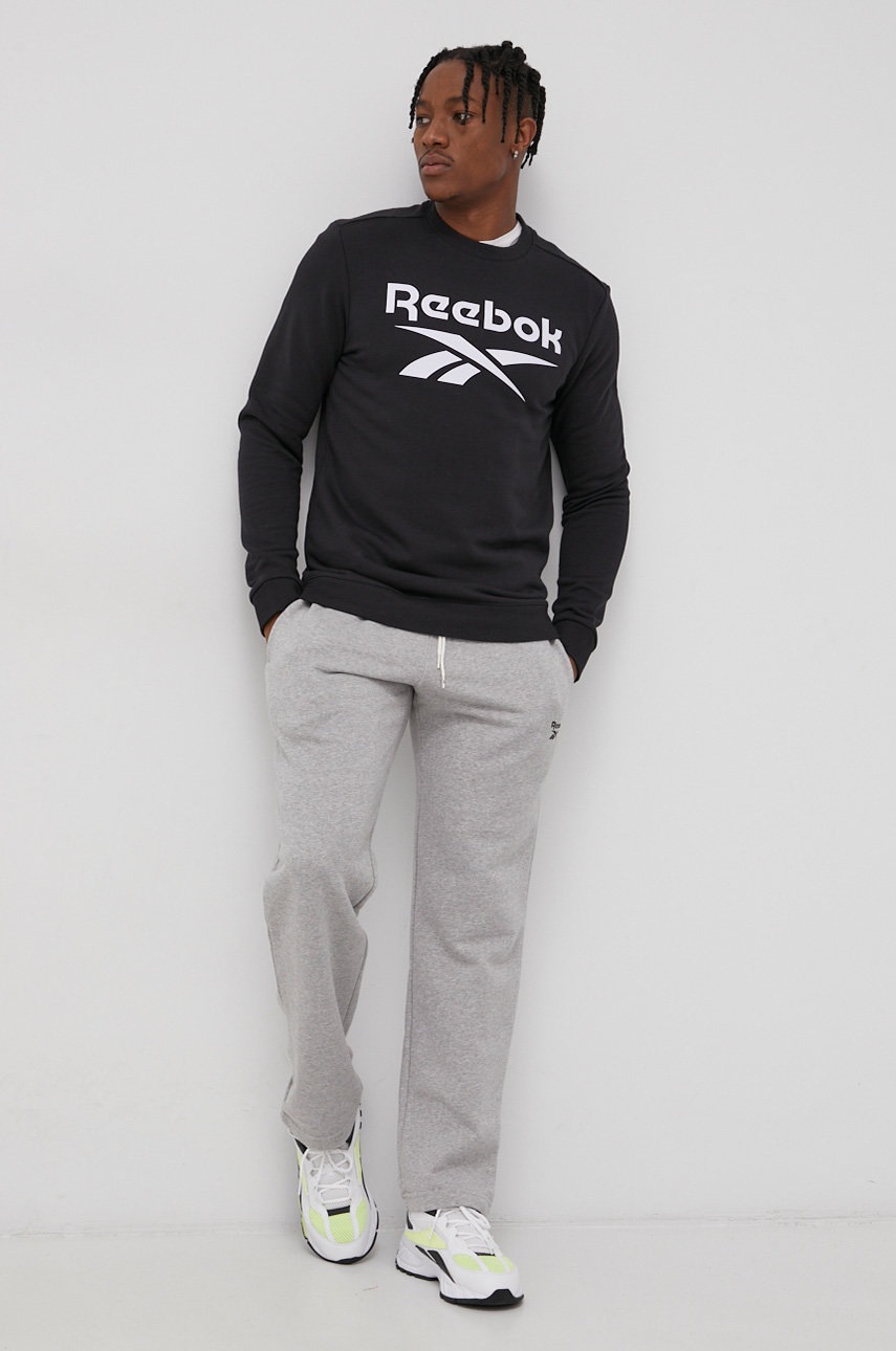 

Кофта Reebok чоловіча колір чорний з принтом